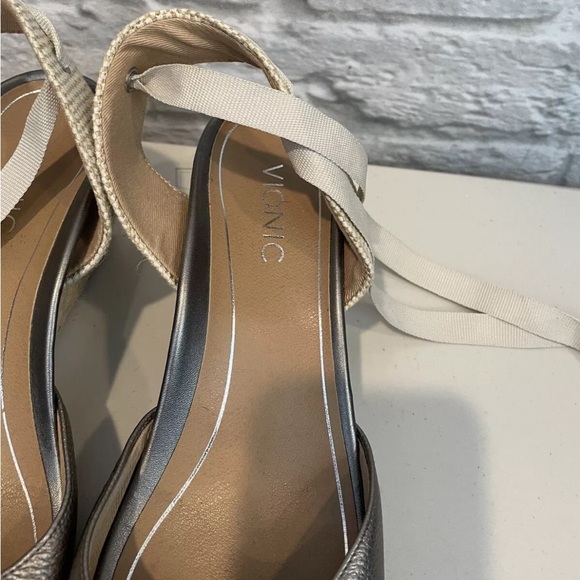 Vionic Size US 10 EU 40 Silver Pewter Aruba Maria Wedge Espadrilles - Picture 6 of 11
